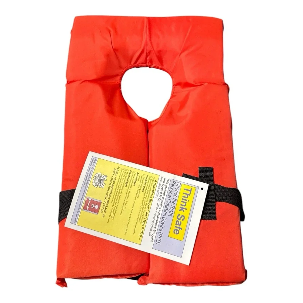 Think Safe Near Shore Bouyant Vest With Manual Type II PFD Life Vest